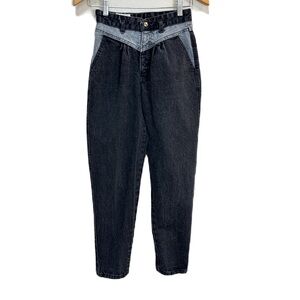 VTG Razz Brass Plum Two Toned‎ High Rise Tapered Jeans Denim Women’s Sz 29